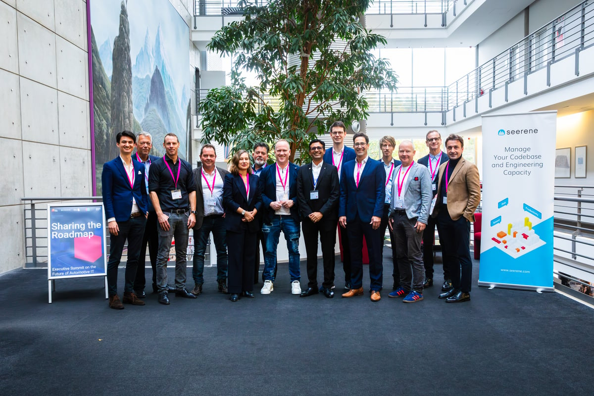 The Speakers and Hosts of the Sharing the Roadmap Automotive Software Executive Exchange in the FX Center Babelsberg, including Marc Hildebrandt